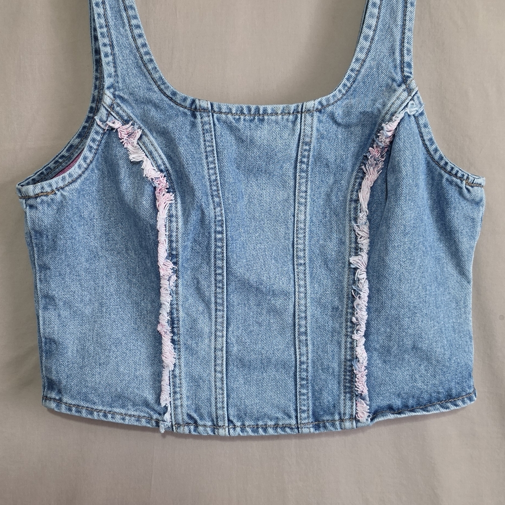 Lee Two-Tone Denim Jacket with Pink Detail
